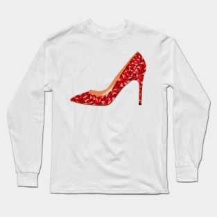 Red High Heel Shoe Long Sleeve T-Shirt